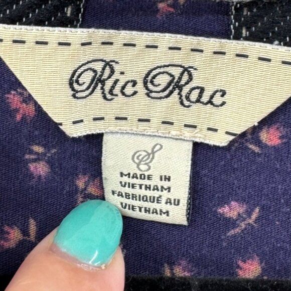 Anthropologie Ric Rac Floral Print Cap Sleeve Tunic Top  Size Small - Picture 8 of 10